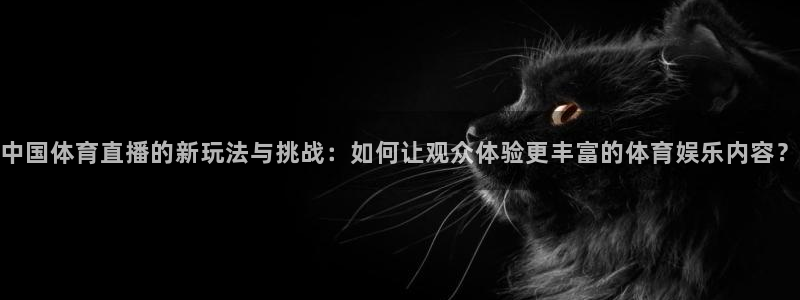 中国体育直播的新玩法与挑战：如何让观众体验更丰富的体育娱乐内容？