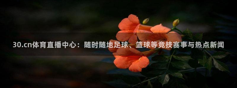 30.cn体育直播中心：随时随地足球、篮球等竞技赛事与热点新闻